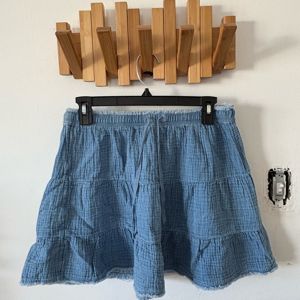 Aerie Blue Flowy Skirt